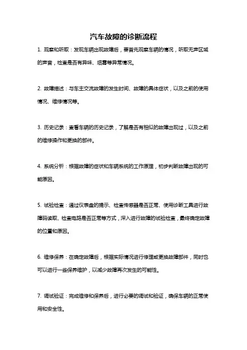 汽车故障的诊断流程