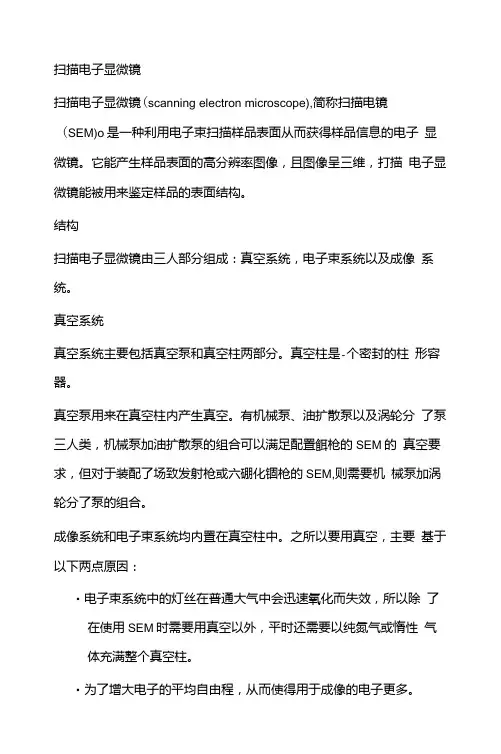 扫描电镜、透射电镜、扫描隧道显微镜.doc