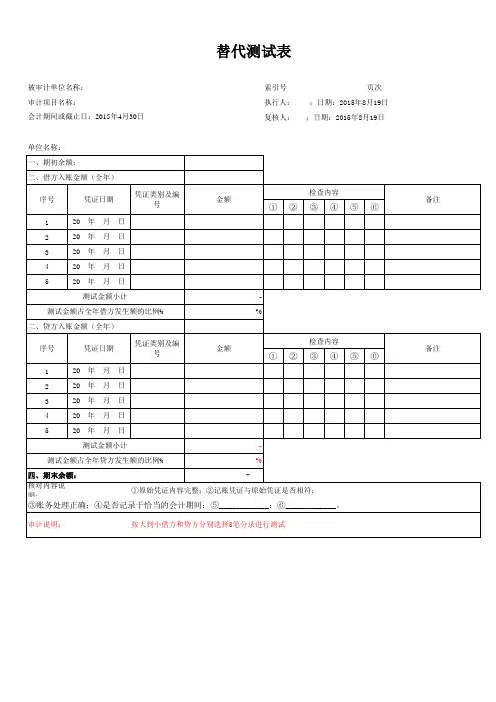 审计底稿完整版
