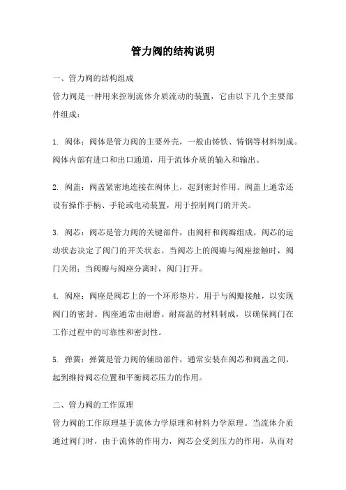 管力阀的结构说明