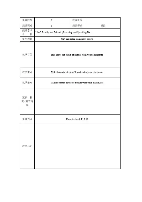 中职英语第二册Unit2_Family_and_Friends)  listening(B) 14英语