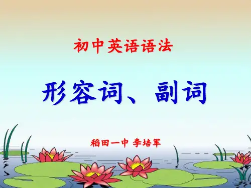 初中英语语法—形容词、副词PPT课件