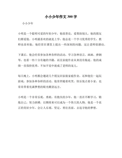 小小少年作文300字