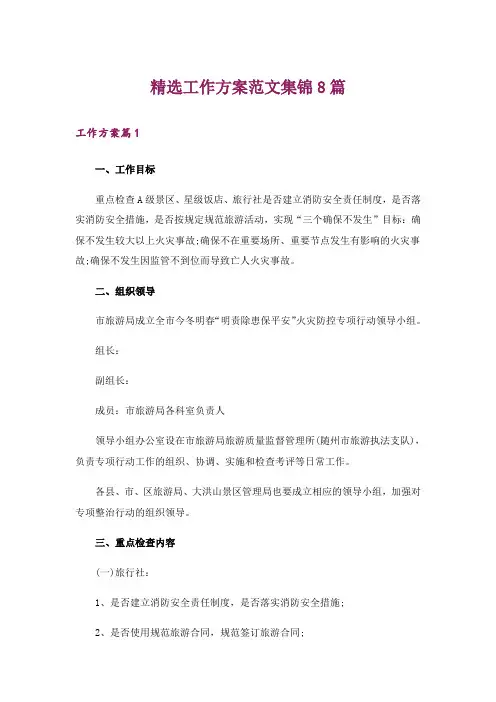 精选工作方案范文集锦8篇