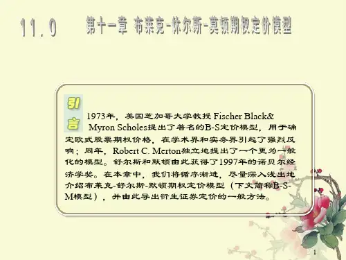 Chapter布莱克休尔斯莫顿期权定价模型精讲