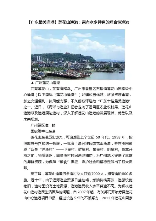 【广东最美渔港】莲花山渔港：富有水乡特色的综合性渔港