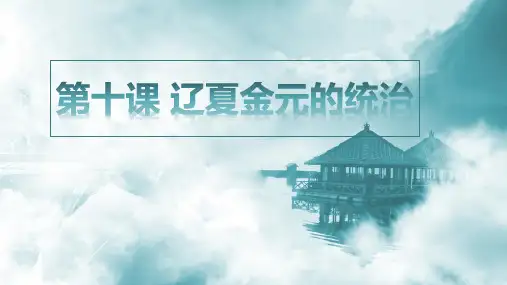 高中历史统编版(2019)必修中外历史纲要上册第10课 辽夏金元的统治(共28张ppt)