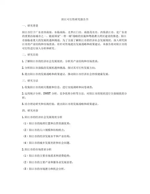 阳江可行性研究报告书