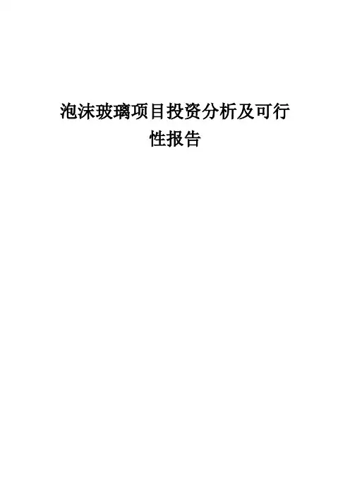 2024年泡沫玻璃项目投资分析及可行性报告