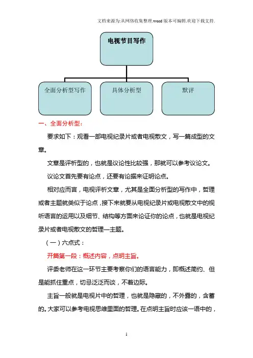 电视片分析写作