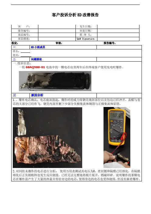 18650锂电芯爆炸分析报告