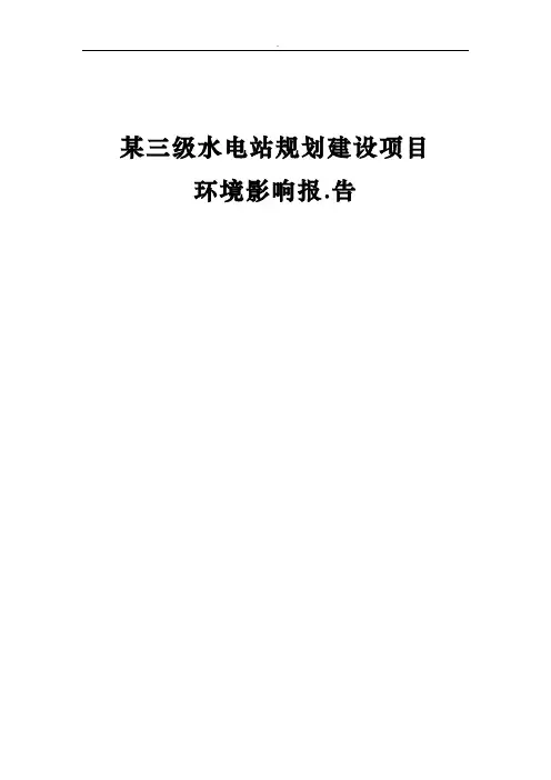 某三级水电站规划建设项目环境影响报.告