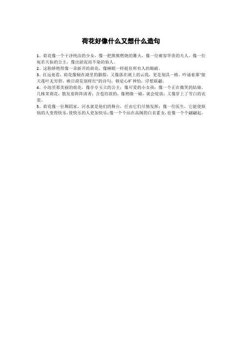 荷花好像什么又想什么造句