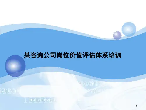 某咨询公司岗位价值评估培训