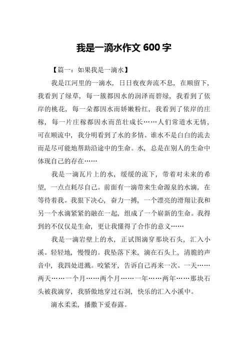 我是一滴水作文600字