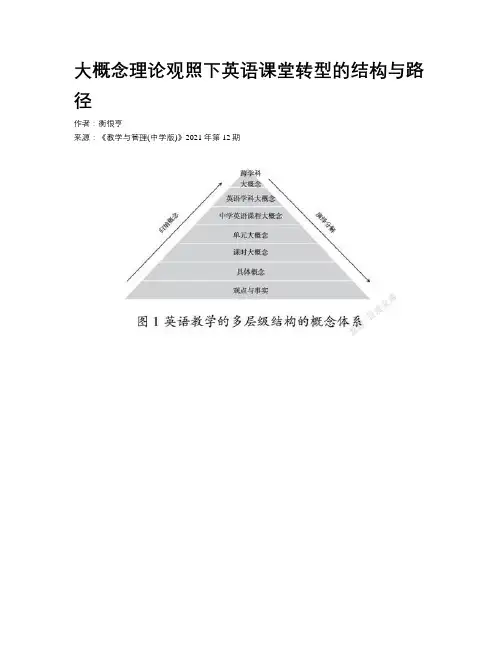 大概念理论观照下英语课堂转型的结构与路径