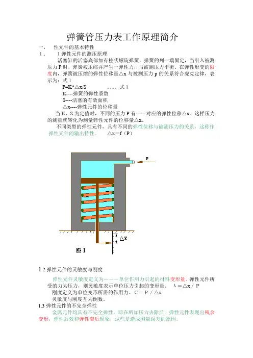 弹簧管压力表工作原理简介1