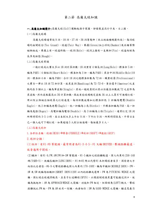 高尔夫球知识 2