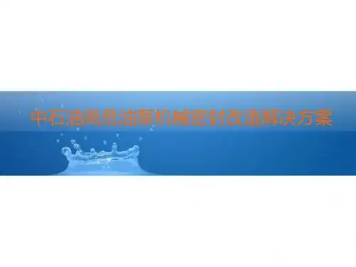 中石油高危油泵机械密封改造解决方案综述