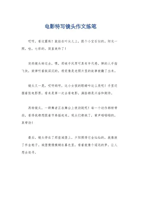 电影特写镜头作文练笔