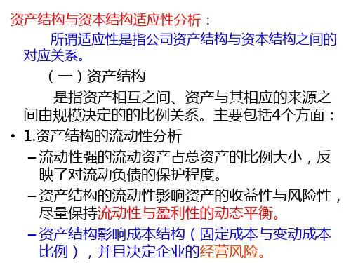 资产与资本结构适应性分析