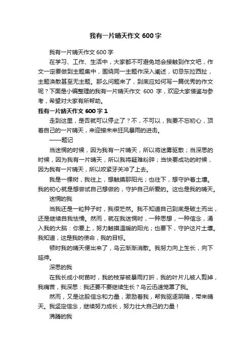 我有一片晴天作文600字