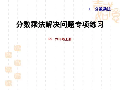 人教版小学数学六年级上册版  第1单元 分数乘法解决问题专项练习