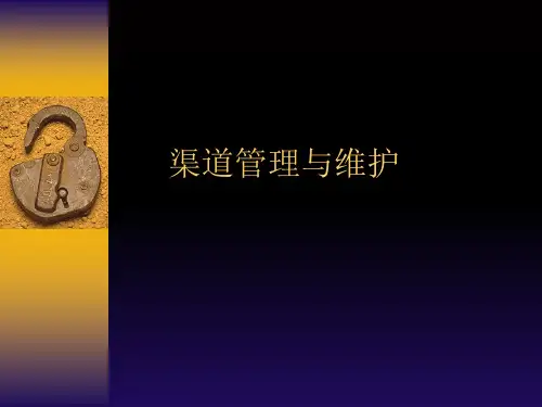 渠道管理与维护PPT课件