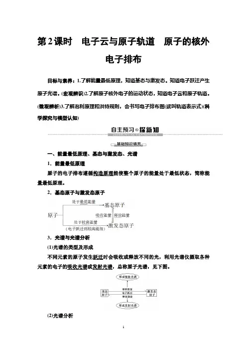 2019-2020学年人教版选修3第1章 第1节 第2课时 电子云与原子轨道 原子的核外电子排布学案