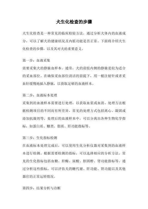 犬生化检查的步骤