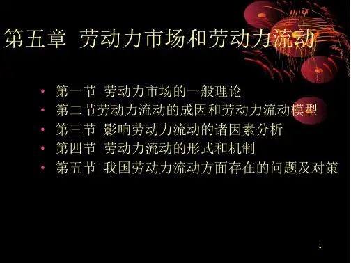 第五章 劳动力市场和劳动力流动