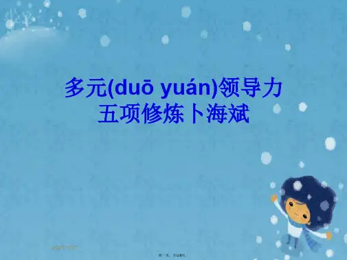 多元领导力五项修炼卜海斌