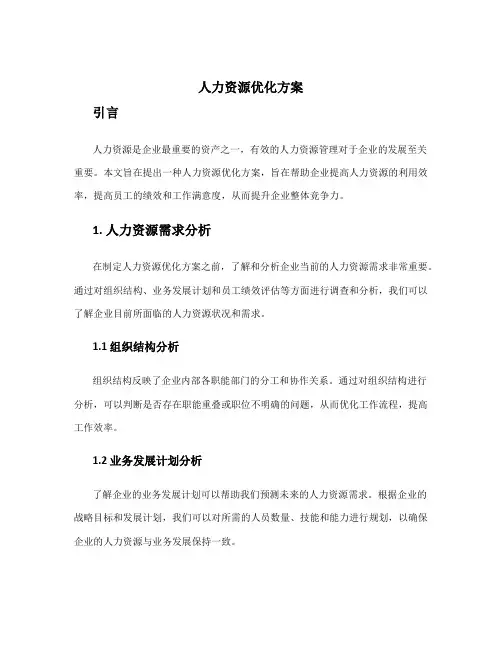 人力资源优化方案