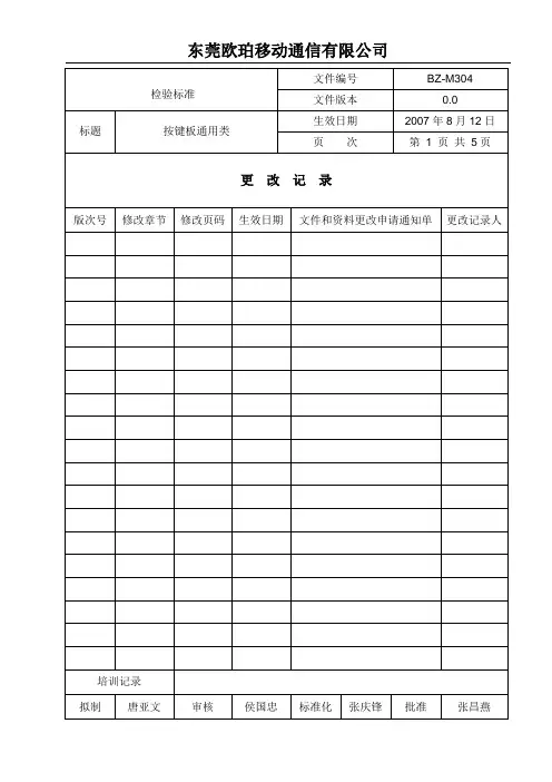 手持设备按键板实验、检验标准0.0