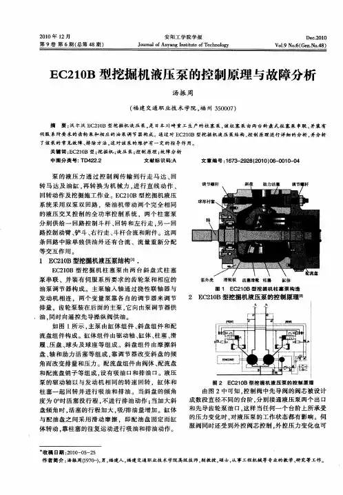 EC210B型挖掘机液压泵的控制原理与故障分析
