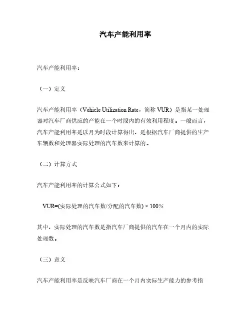 汽车产能利用率