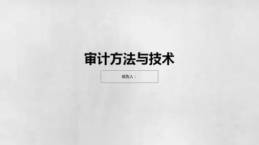 审计方法与技术 