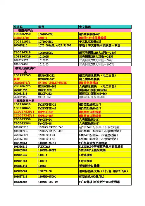 康普综合布线报价