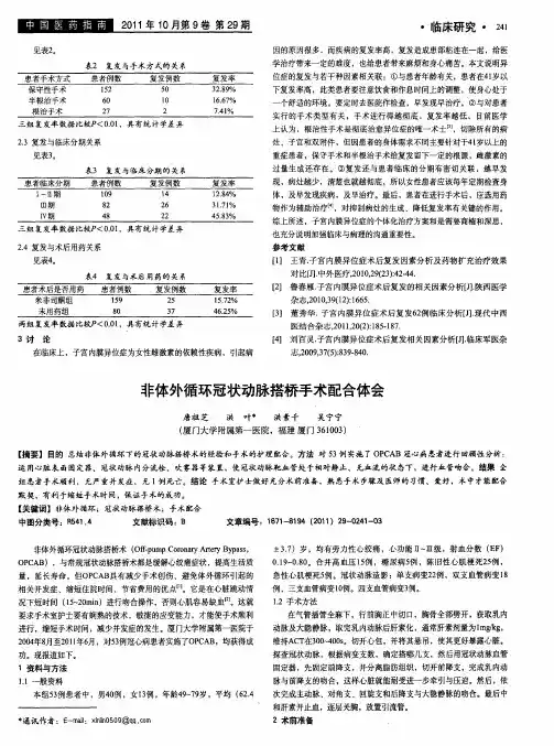 非体外循环冠状动脉搭桥手术配合体会