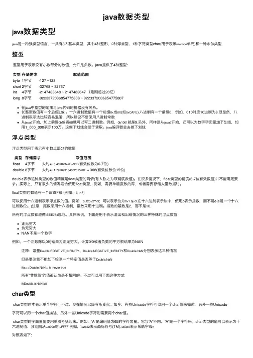 java数据类型