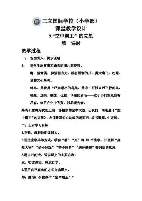 9空中霸王的克星电子教案