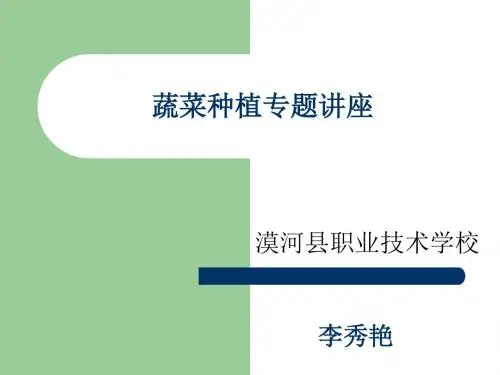 蔬菜种植专题讲座