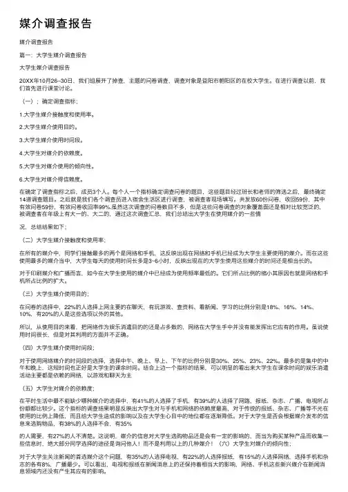 媒介调查报告