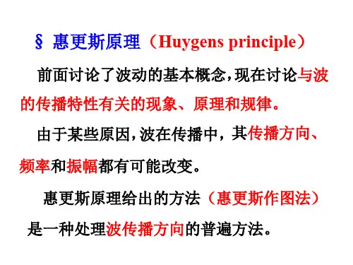 大学物理 惠更斯原理-13页PPT资料
