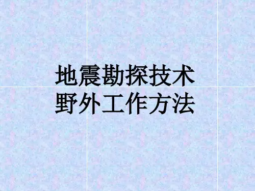 地震勘探技术野外工作方法