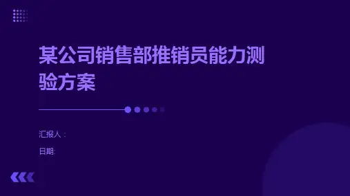 某公司销售部推销员能力测验方案