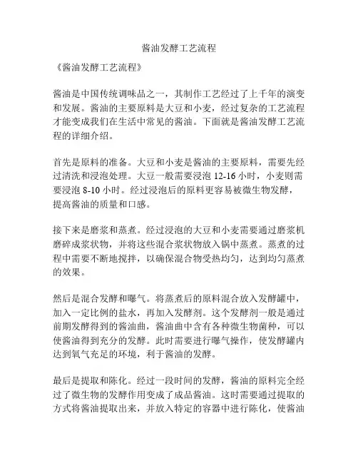 酱油发酵工艺流程