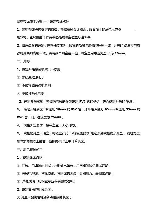 弱电布线施工方案