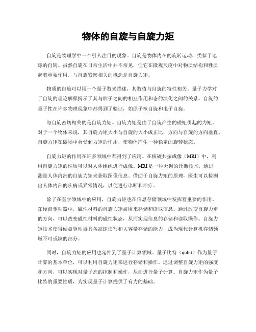 物体的自旋与自旋力矩