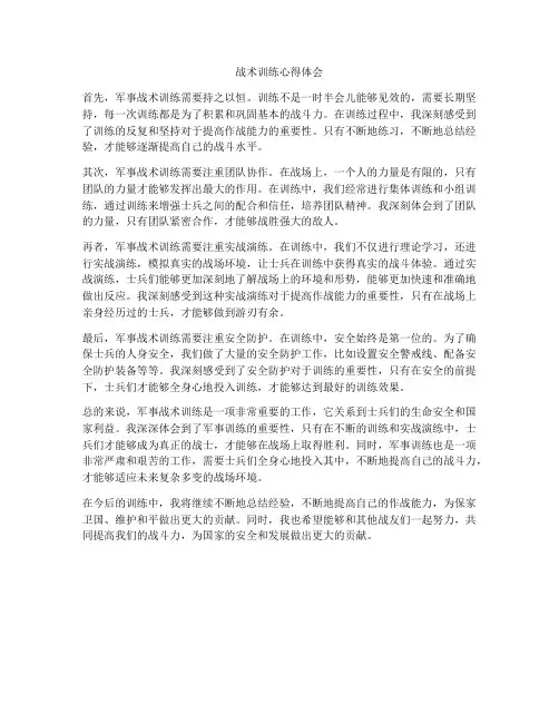 战术训练心得体会